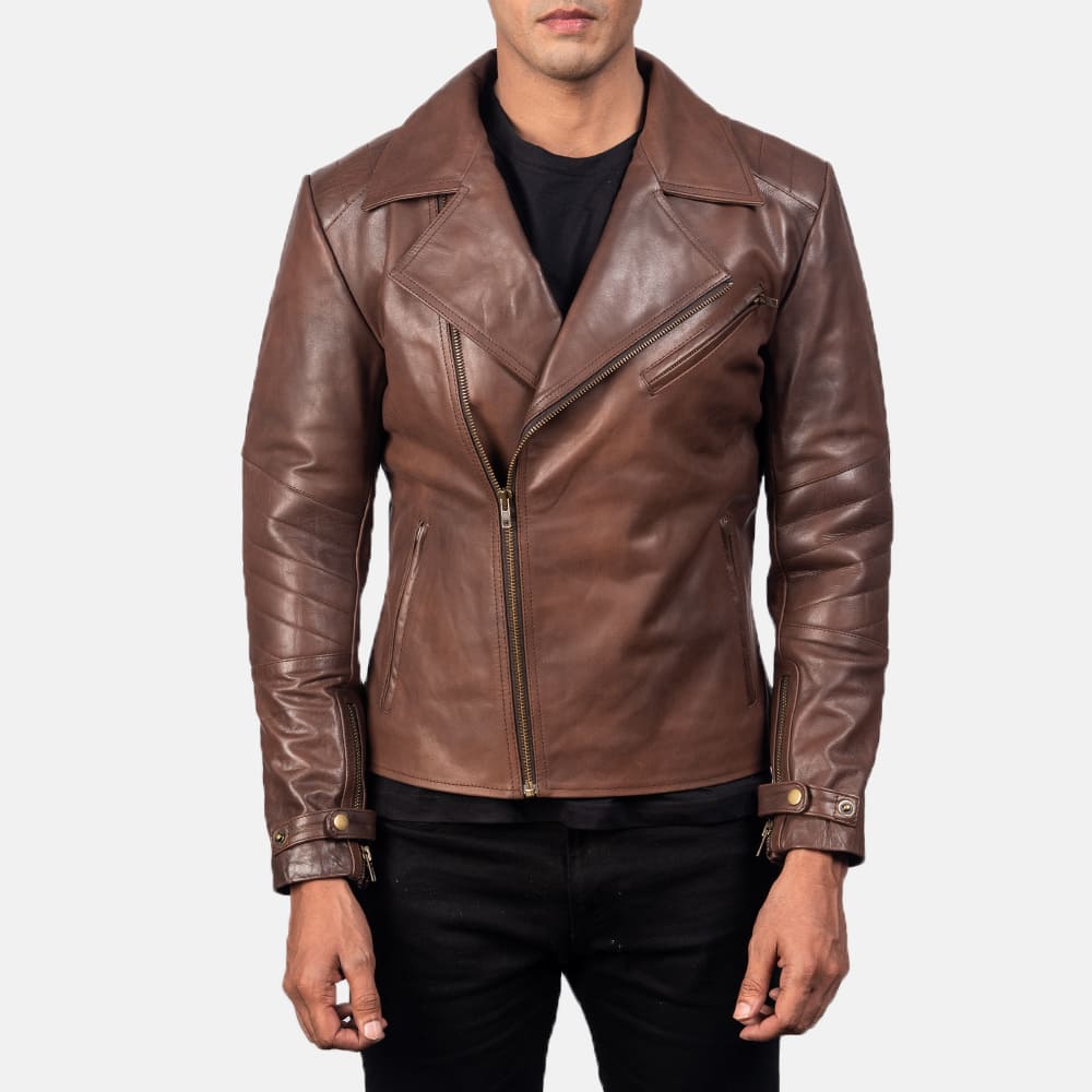 Ryder Brown Leather Biker Jacket