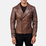 Ryder Brown Leather Biker Jacket