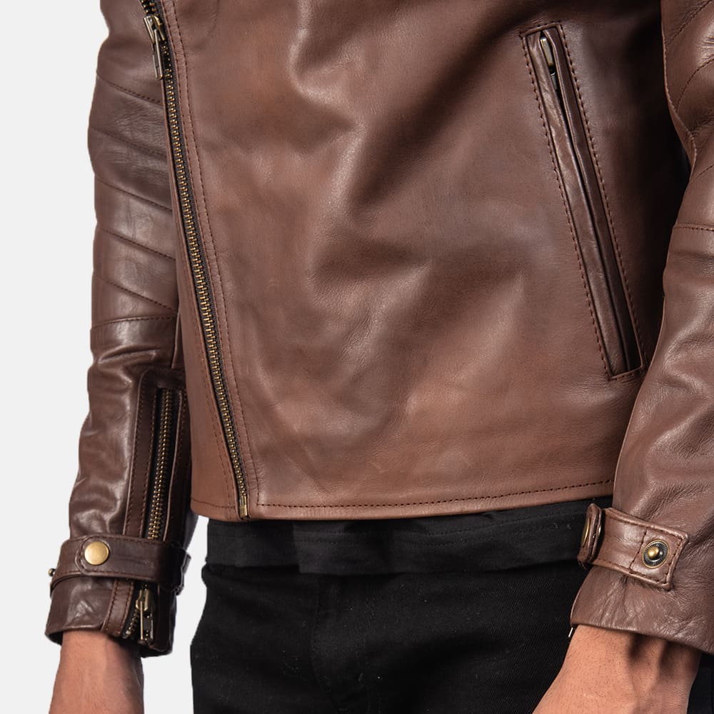 Ryder Brown Leather Biker Jacket