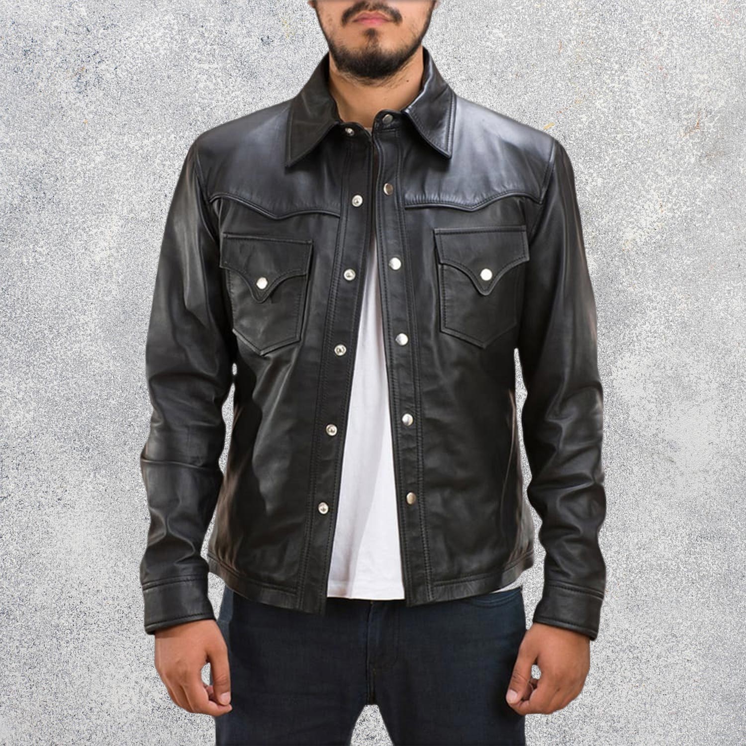 Ranchson Black Leather Shirt