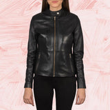 Rave Black Leather Biker Jacket