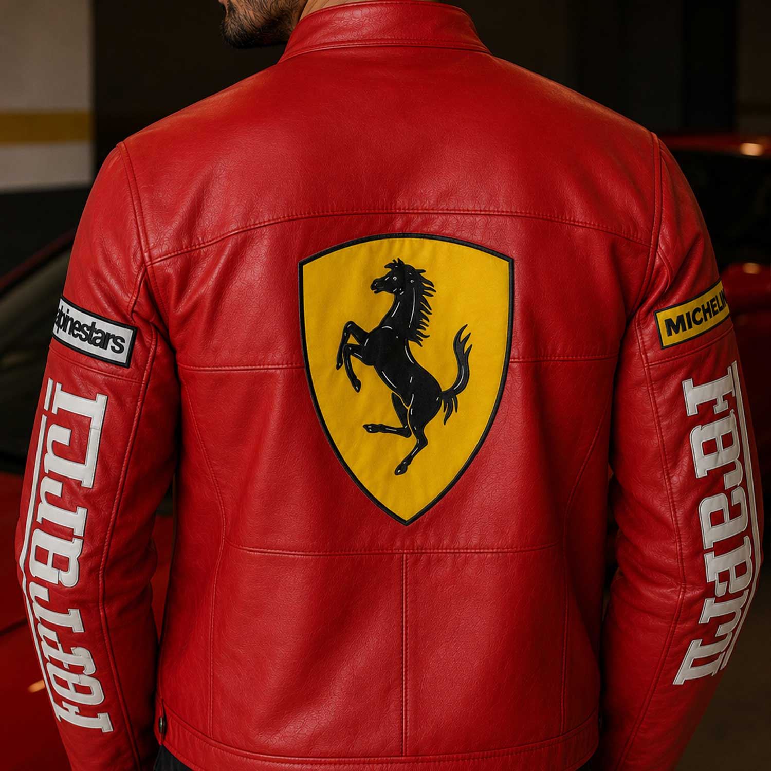 Motorsport enthusiasts
Motorcycle lovers
Racing fans
Automotive enthusiasts
Streetwear outfits
Casual everyday wear
Racing-inspired fashion
Men and women
Gift for leather jacket lovers