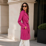Rosamere Hot Pink Suede Leather Pea Coat
Women’s Hot Pink Genuine Suede Leather Coat
Rosamere Genuine Suede Leather Coat Front View
Hot Pink Women’s Suede Leather Winter Coat
Rosamere Suede Leather Pea Coat Back View
Hot Pink Suede Leather Coat Side View
Women’s Pink Genuine Suede Coat Fashion Look
Rosamere Leather Coat Adjustable Waist Belt
Hot Pink Suede Coat Notch Lapel Detail
Rosamere Suede Leather Front Button Detail
Genuine Suede Leather Coat Sleeve Detail
Rosamere Hot Pink Leather Coat Pocket Detail
