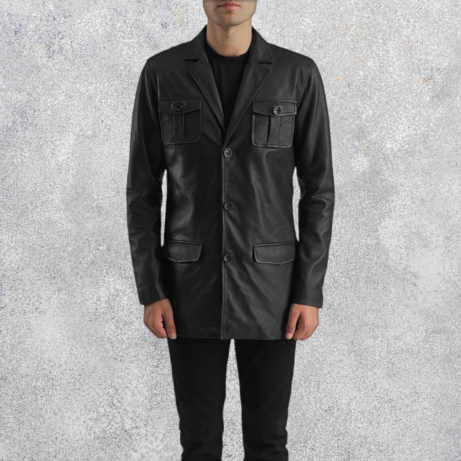 Royce Black Leather Blazer
