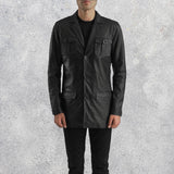 Royce Black Leather Blazer