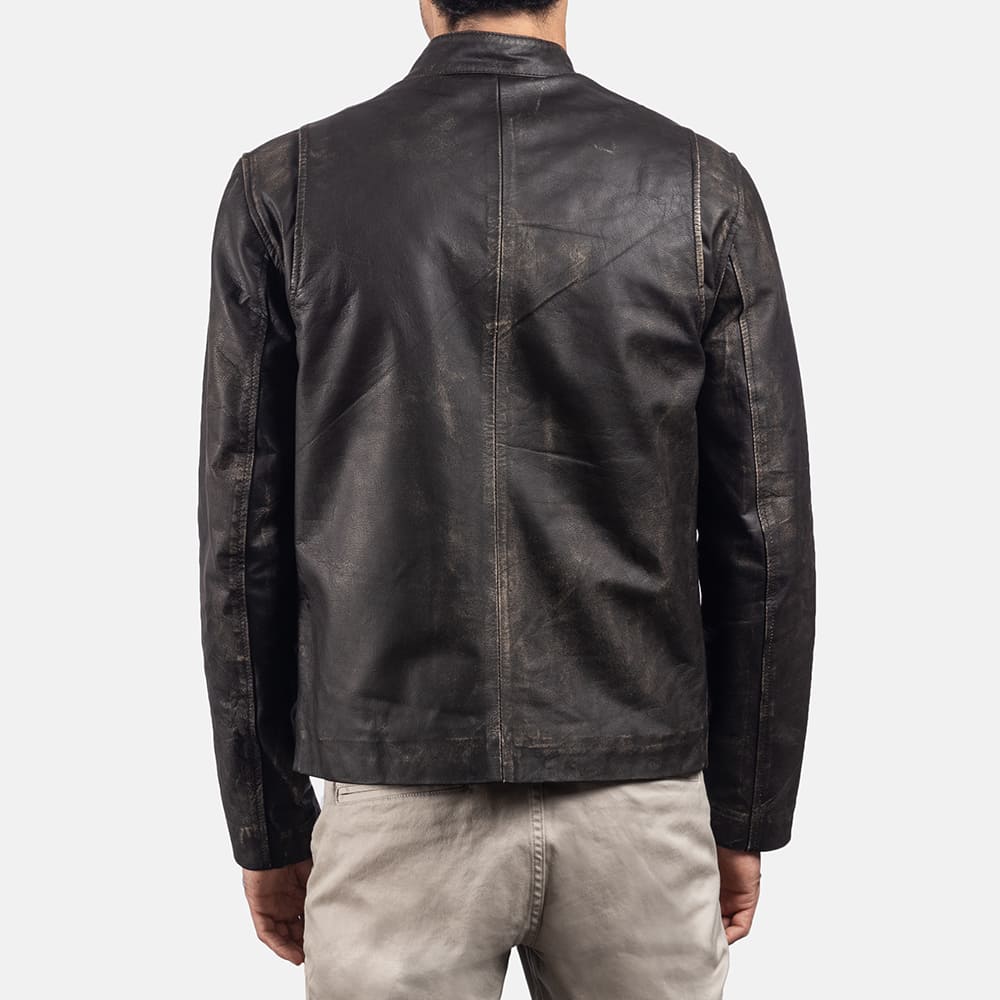 Trailblazer Rustic Brown Men's Leather Biker Jacket