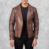 Ryder Brown Leather Biker Jacket
