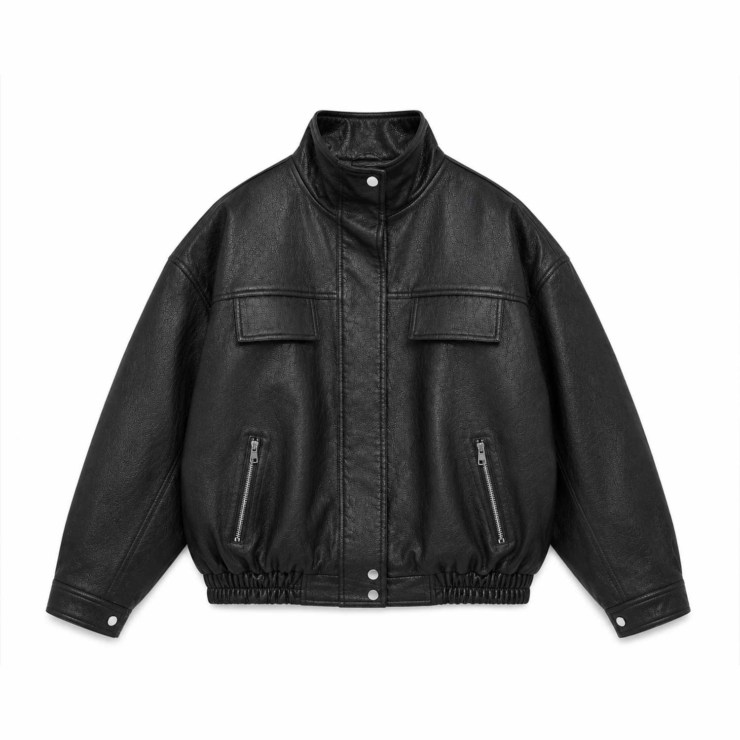 SaltCo Briarstone Women's Oversized Funnel Neck Nappa Sheepskin Leather Bomber Jacket