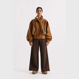 oversized leather
leather bomber
brown leather
women leather
lambskin jacket
oversized jacket
bomber jacket
luxury jacket
brown bomber
women bomber
leather outerwear
designer jacket
saltco leather