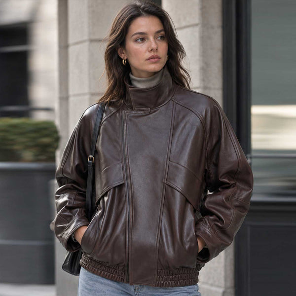 SaltCo Womens Oversized Brown Leather Bomber Jacket
SaltCo Vespera Brown Leather Bomber Jacket
SaltCo Womens High Neck Leather Bomber Jacket
SaltCo Brown Leather Funnel Neck Jacket
SaltCo Womens Genuine Brown Leather Jacket
