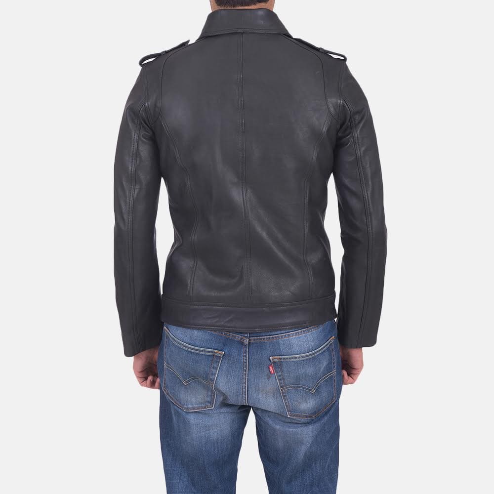 Steele Black Leather Jacket