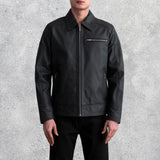Shadow Noir Men's Matte Black Leather Biker Jacket