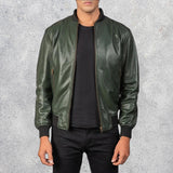 Shane Green Leather Bomber Jacket