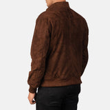 Shane Mocha Suede Bomber Jacket for Men