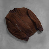 Shane Mocha Suede Bomber Jacket for Men