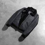 Elowen B-3 Distressed Black Shearling Leather Bomber Jacket for Women