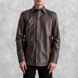 Sterling Men's Brown Leather Shirt