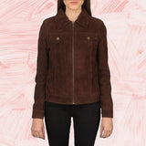 Suzy Mocha Suede Trucker Jacket