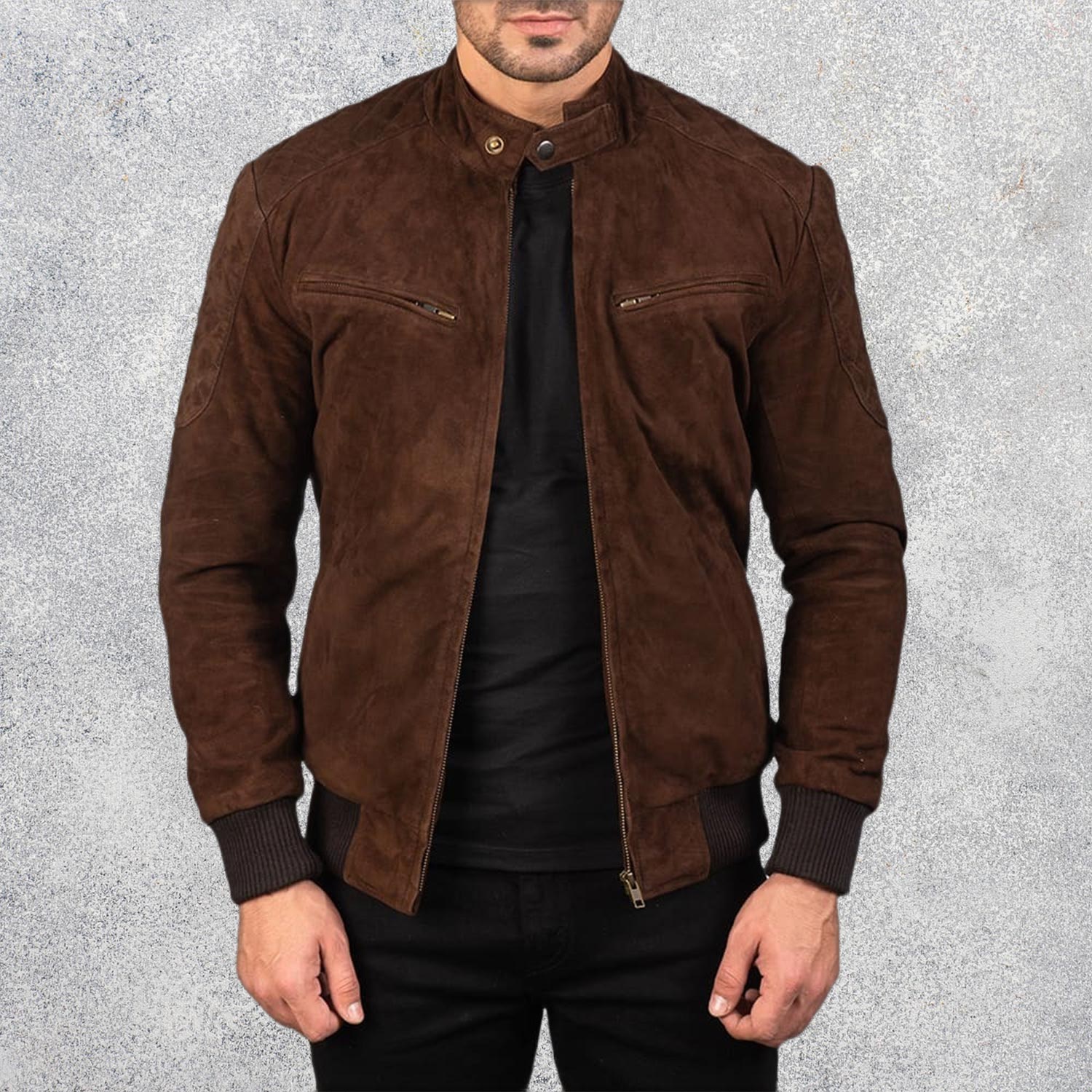 Sven Mocha Suede Bomber Jacket