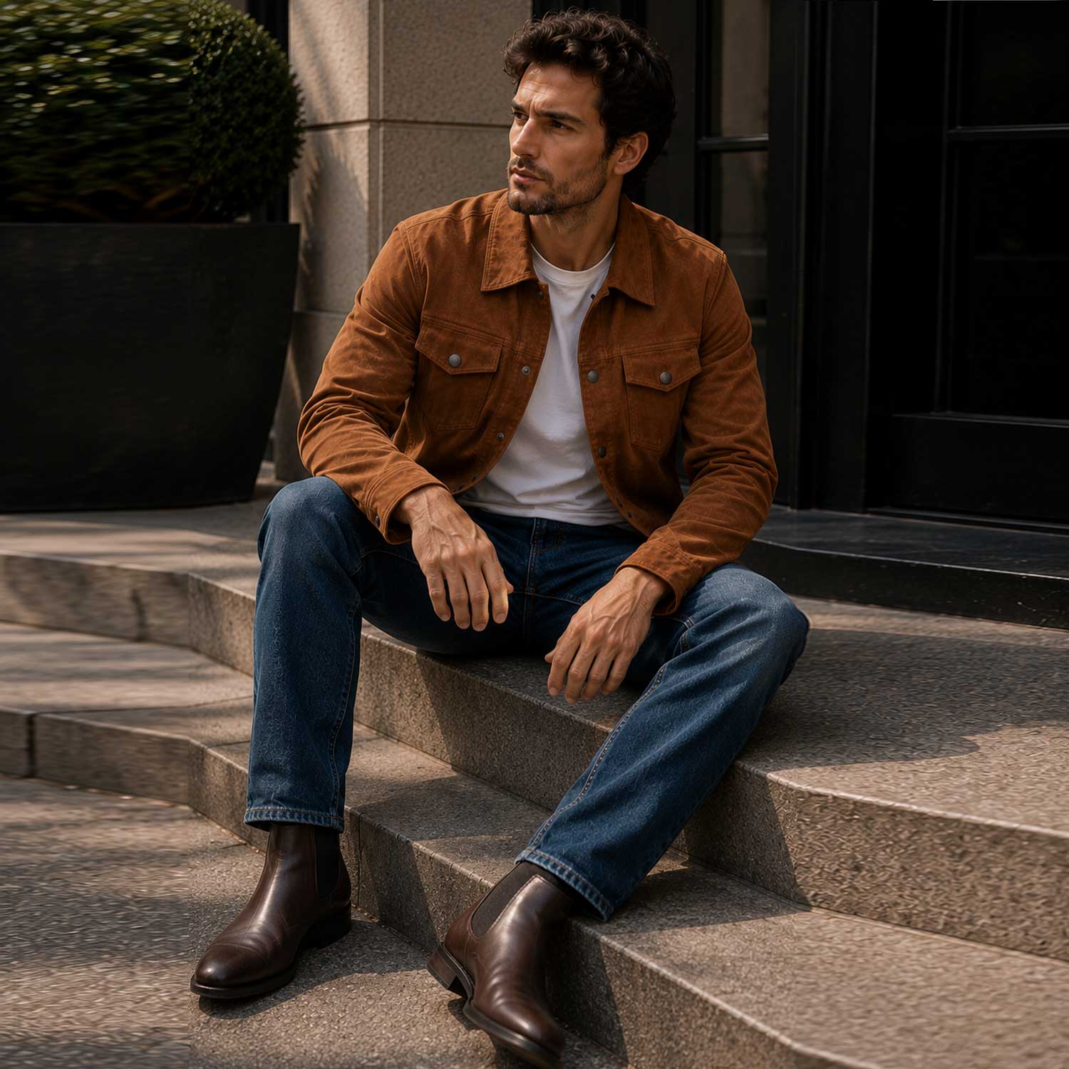 Crafted For Everyday Style
Modern Luxury Trucker Jacket
Premium Goat Suede Leather
Timeless Heritage Design
Classic Front View
Signature Back Profile
Precision Chest Pocket Craftsmanship
Premium Suede Texture
Tailored Shoulder Construction
Refined Snap Button Details
Luxury Collar Finish
Everyday Comfort Fit
Built To Last
Soft Matte Suede Finish
Handcrafted Premium Quality