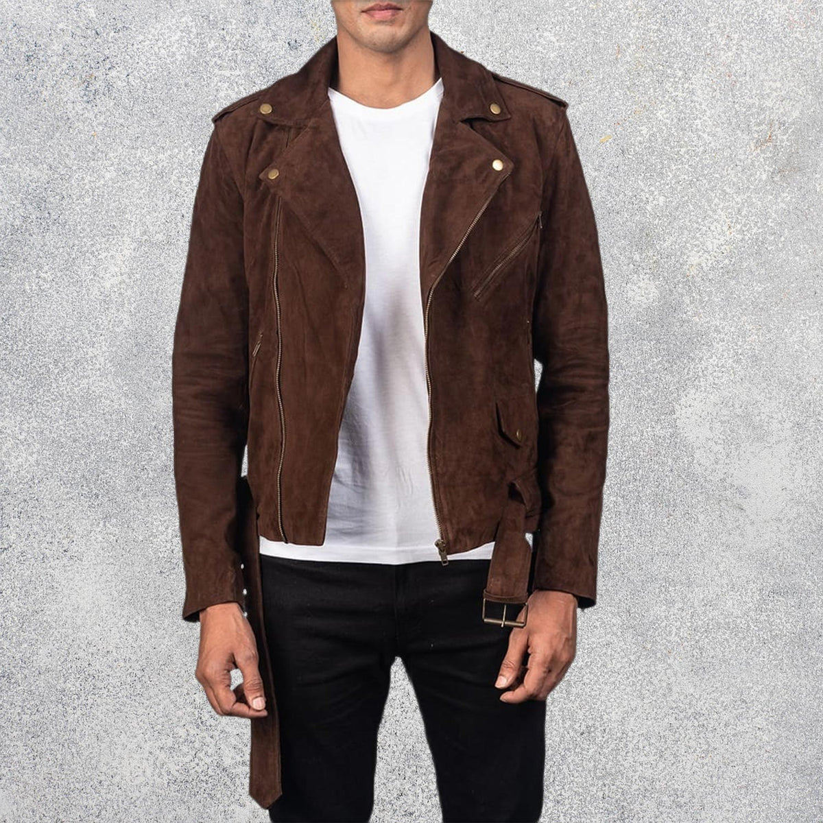 Tarek Mocha Suede Biker Jacket