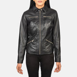 Talia Black Leather Jacket for Women
