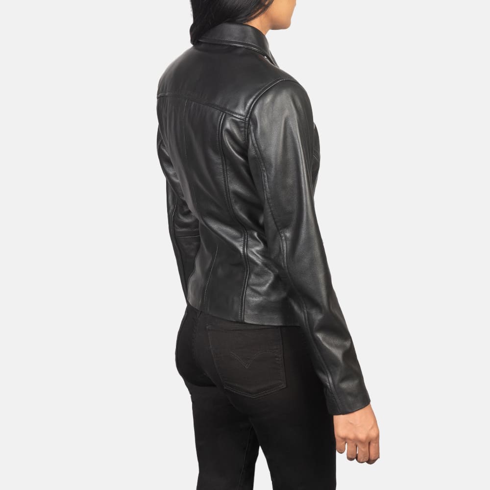 Talia Black Leather Jacket for Women