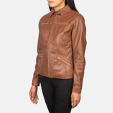Talia Brown Leather Jacket for Women