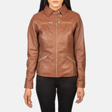 Talia Brown Leather Jacket for Women