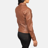 Talia Brown Leather Jacket for Women