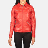 Talia Red Leather Jacket for Women