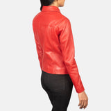 Talia Red Leather Jacket for Women