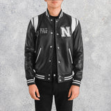 Liberte New York Black Leather Varsity Jacket