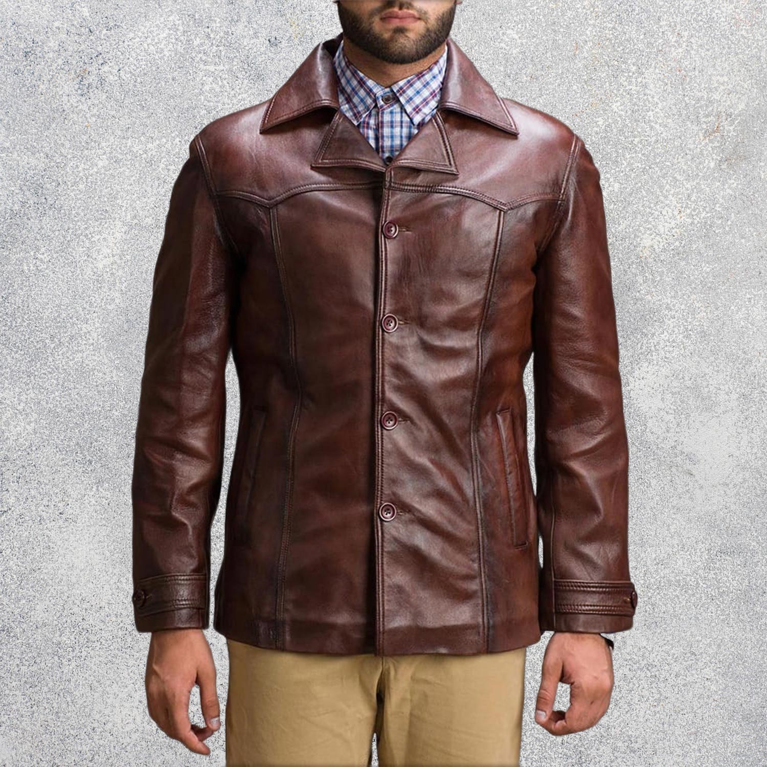 Vincent Alley Brown Leather Jacket
