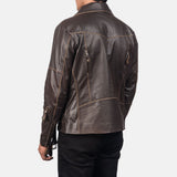 Victor Distressed Brown Leather Biker Jacket
