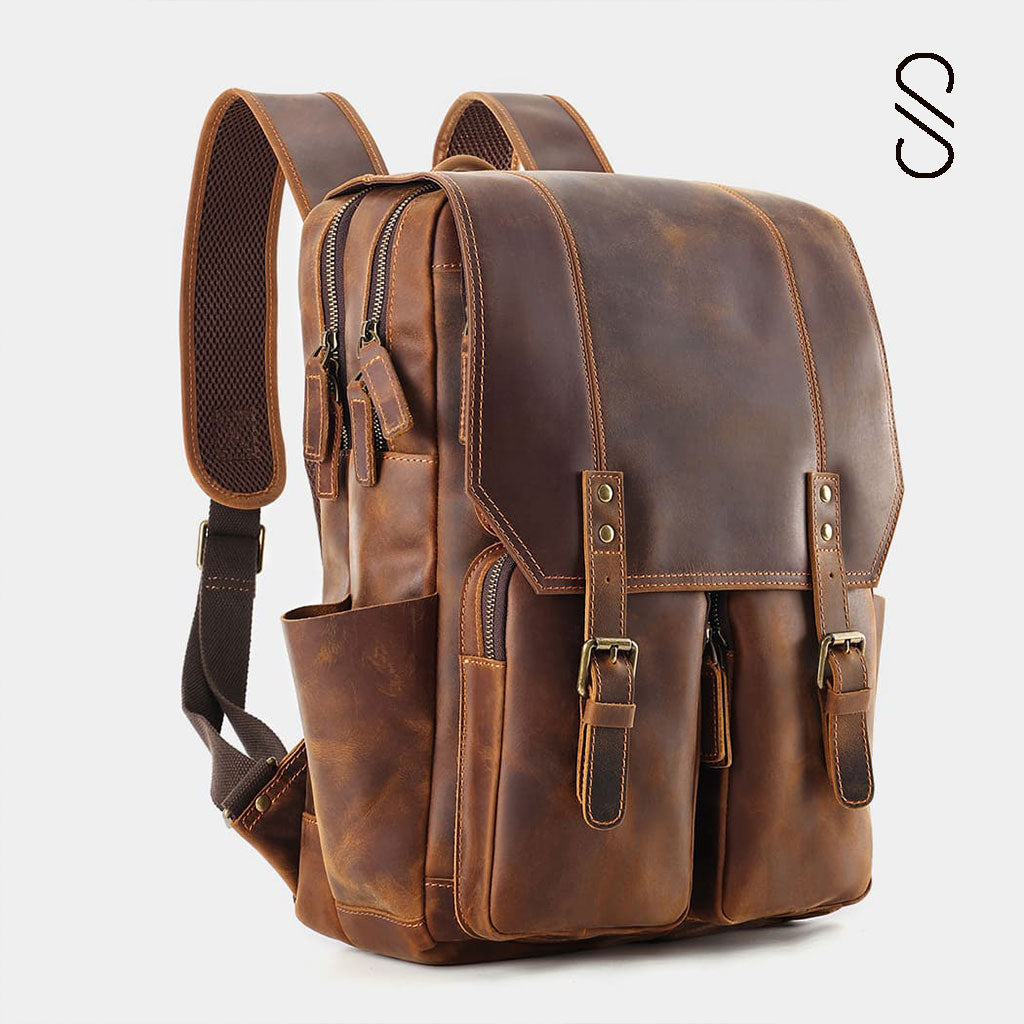 Leather Backpack | Handmade Full-Grain Vintage Backpack for Men & Women – Saltco Leather