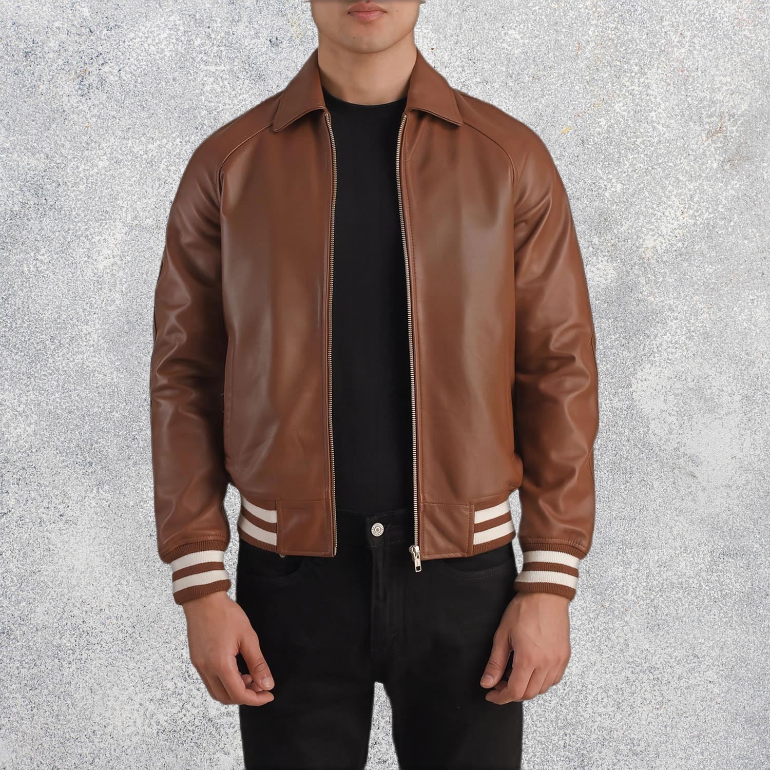 Walton Brown Leather Varsity Jacket