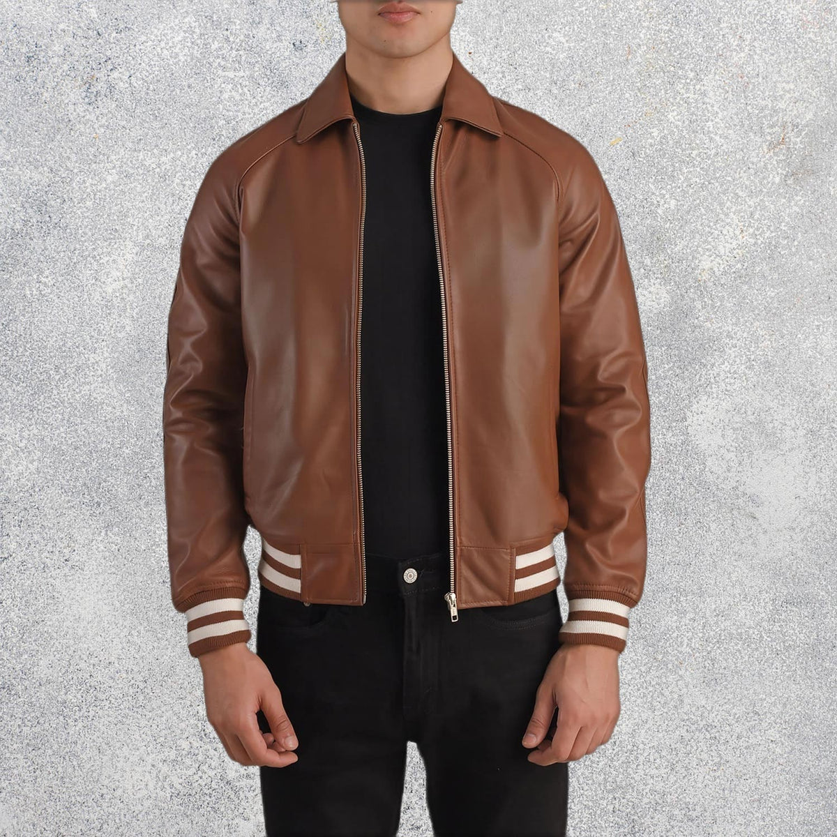 Walton Brown Leather Varsity Jacket