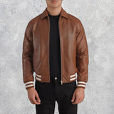 Walton Brown Leather Varsity Jacket