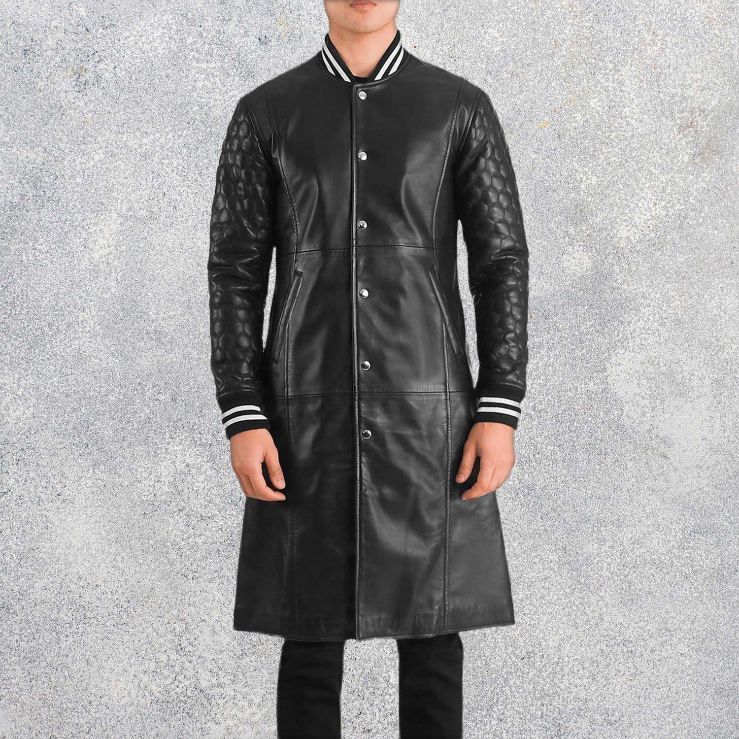 Wilde Black Leather Varsity Coat