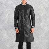 Wilde Black Leather Varsity Coat
