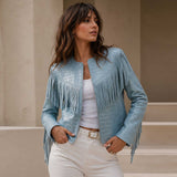 Women's Croc Embossed Fringe Leather Jacket
Luxury Ice Blue Leather Jacket
Premium Crocodile Embossed Leather
Handcrafted Fringe Leather Jacket
Luxury Western Leather Fashion
Genuine Cowhide Leather Jacket
Premium Fringe Craftsmanship
Crocodile Leather Texture Close-Up
Shoulder Fringe Detail
Front Fringe Detail
Back Fringe Detail
Premium Leather Sleeve Detail
Luxury Editorial Leather Style
Designer Western Fringe Jacket
SaltCo Aurora Leather Collection