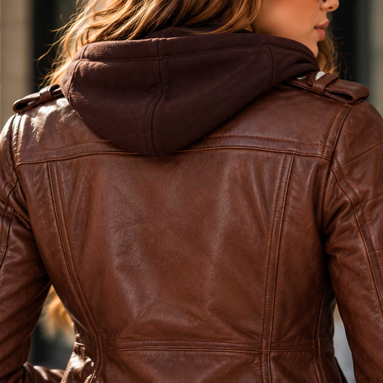 leather bomber, lambskin jacket, brown leather, cognac jacket, hooded leather, removable hood, womens bomber, genuine leather, leather outerwear, bomber jacket, brown bomber, leather gift, casual leather