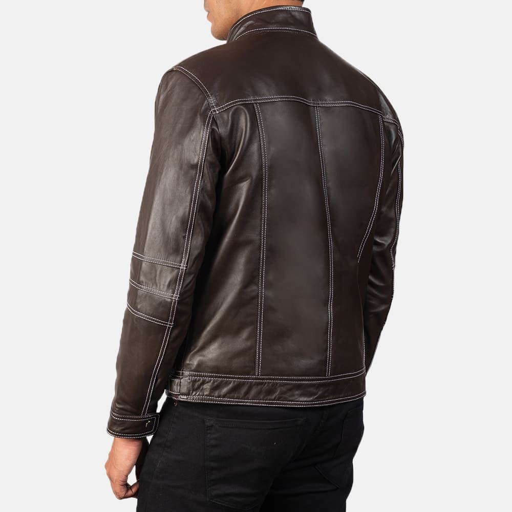 Strider Brown Leather Biker Jacket