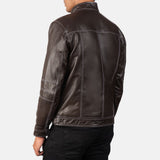 Strider Brown Leather Biker Jacket