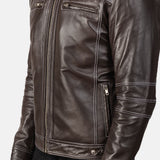 Strider Brown Leather Biker Jacket
