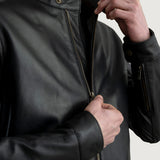 Zenith Black Leather Biker Jacket