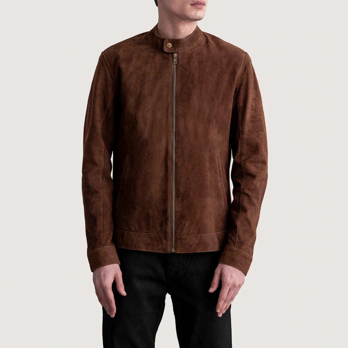 Zenith Brown Suede Biker Jacket