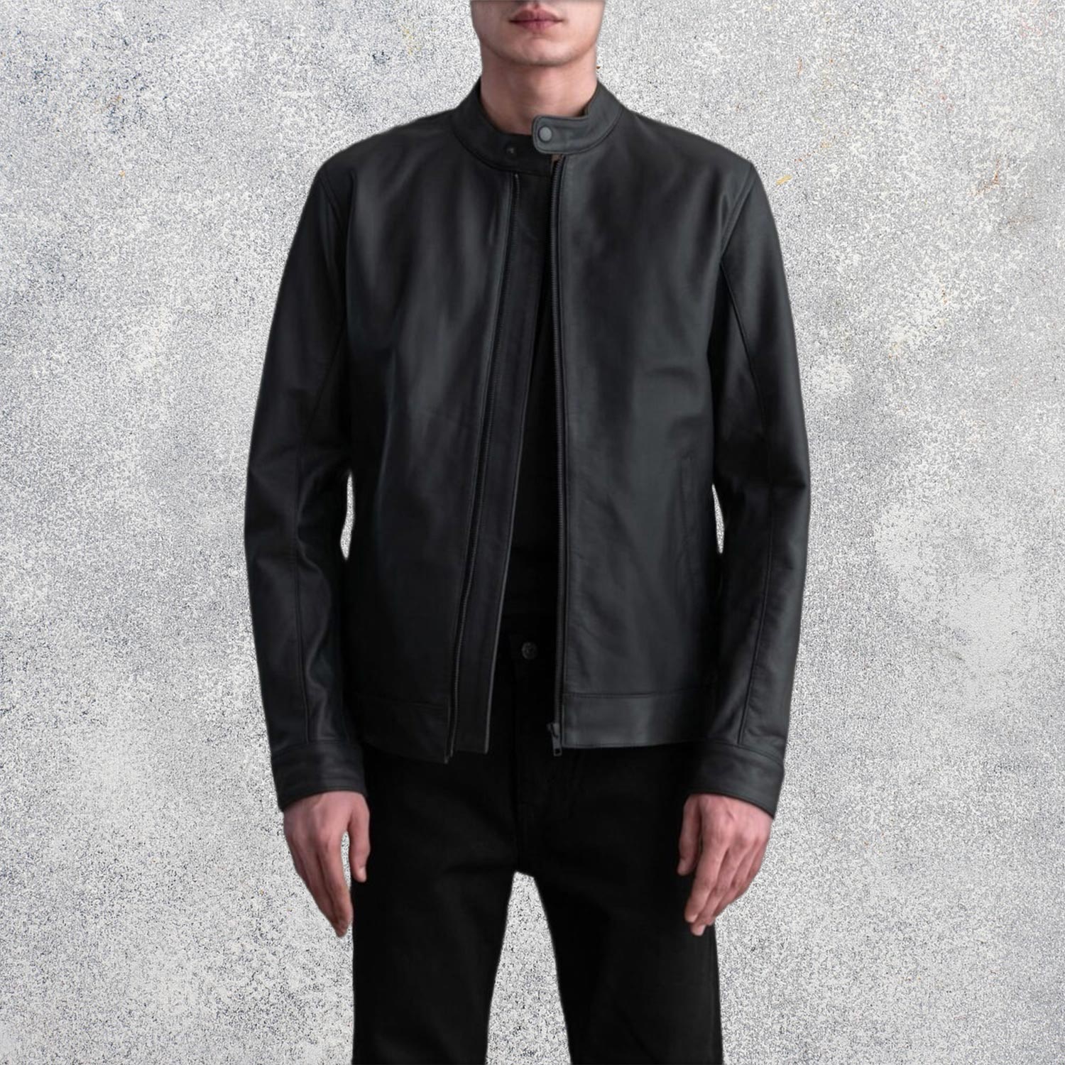 Zen Matte Black Leather Biker Jacket