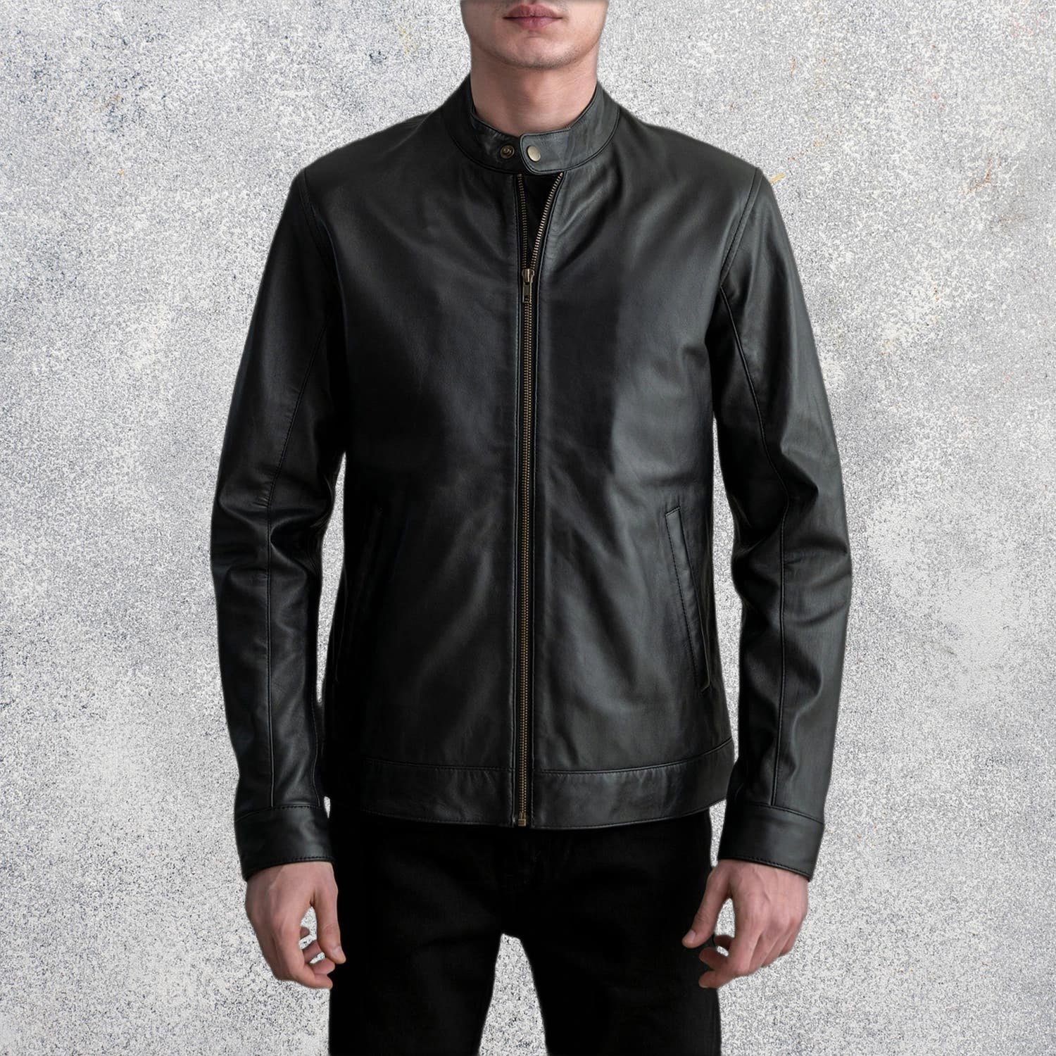 Zenith Black Leather Biker Jacket